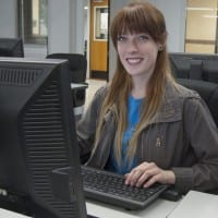 student at computer