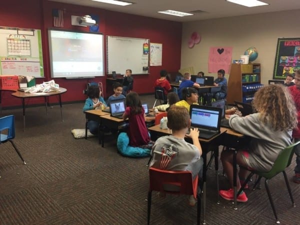 students using computers