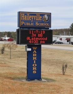 Haileyville Public Schools sign