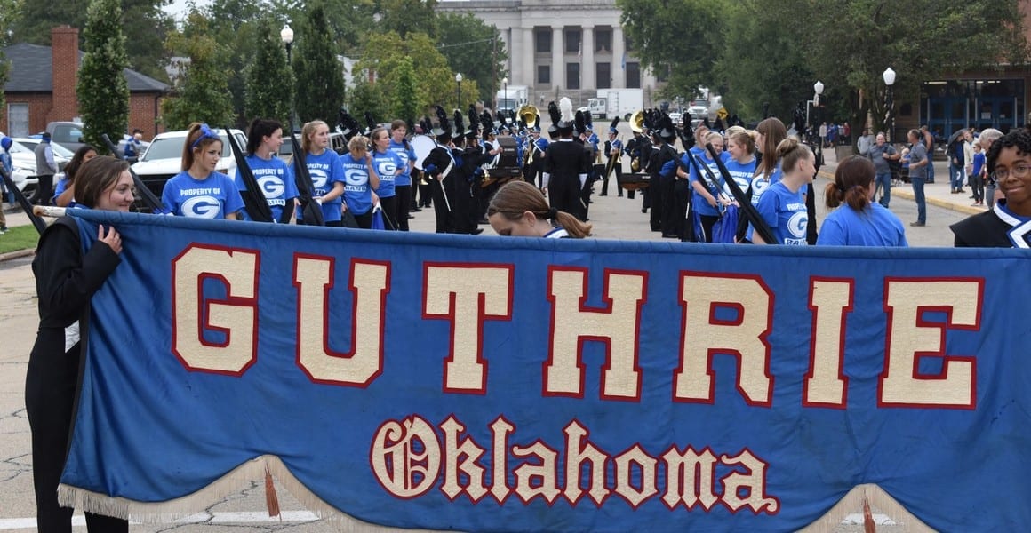 Guthrie Oklahoma banner and band
