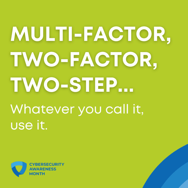 Multi-Factor, Two-Factor, Two-Step. Whatever you call it, use it.