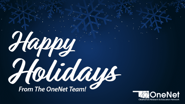 OneNet Logo - Text reads "Happy Holidays from the OneNet team!"