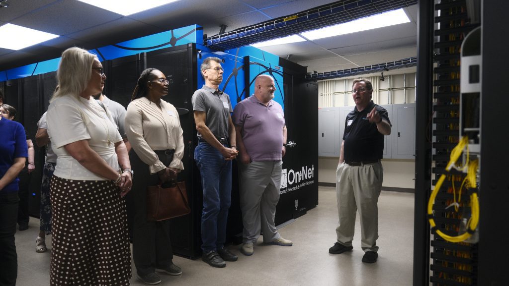 Small group of subscribers touring the data center